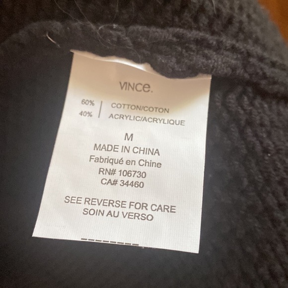 Vince chunky knit black cotton blend cardigan - Picture 7 of 8